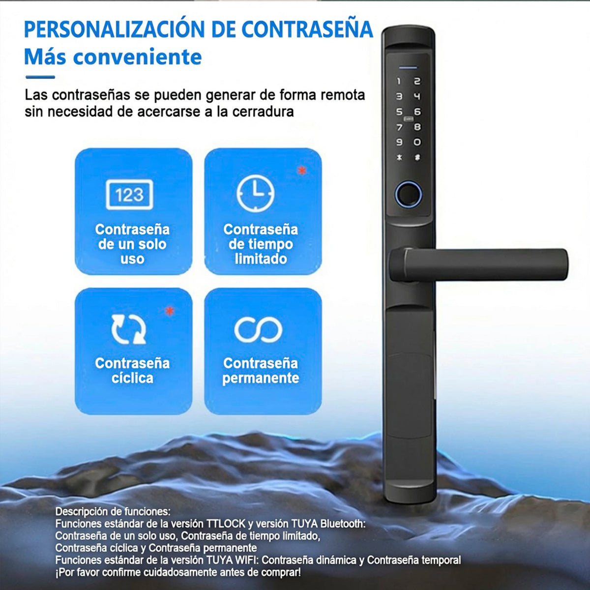 Cerradura Inteligente HD05 para Puerta de Aluminio