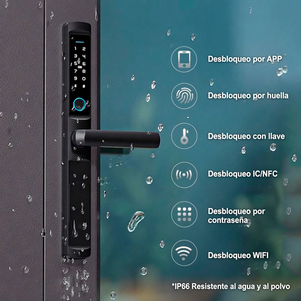 Cerradura Inteligente HD05 para Puerta de Aluminio