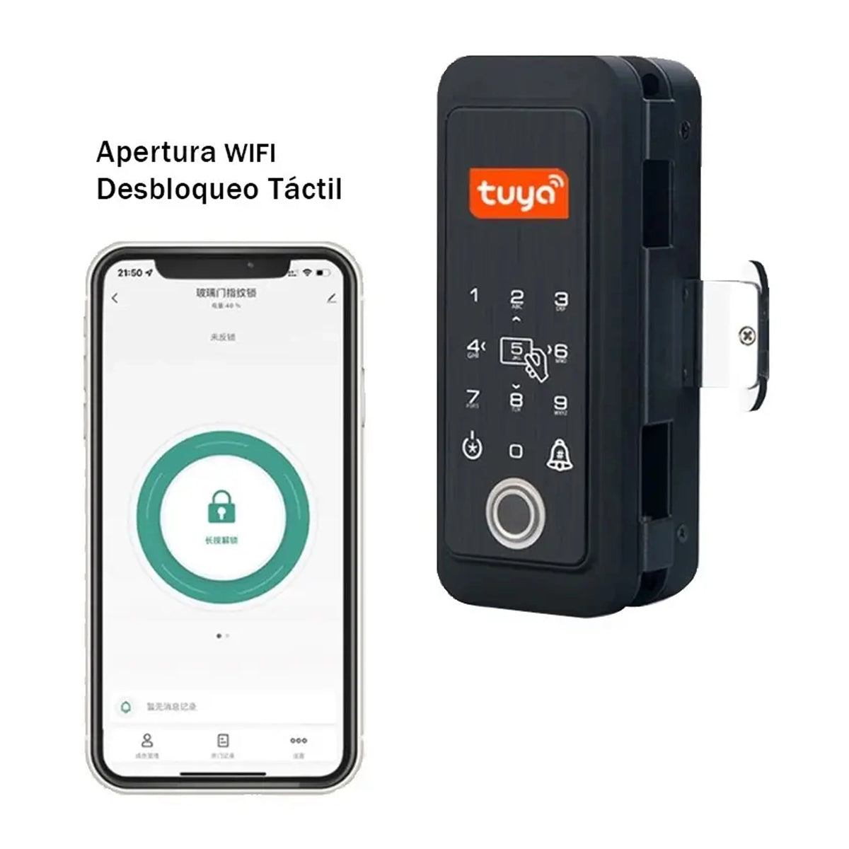 Cerradura digital puerta de vidrio G19 Tuya
