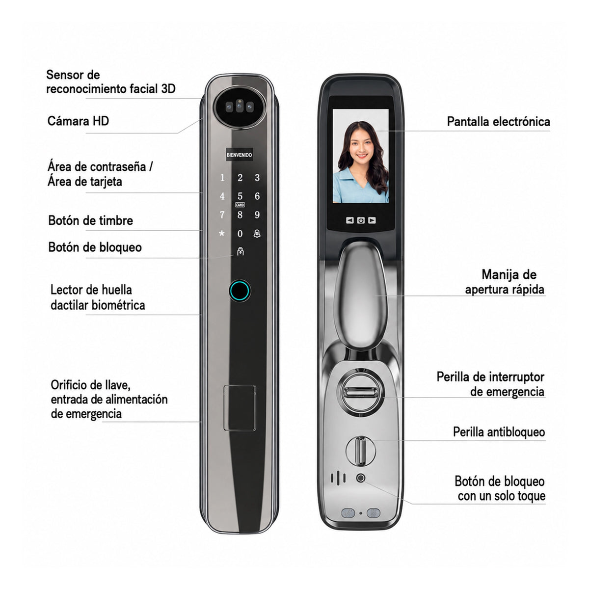 Cerradura Inteligente k915 con Reconocimiento Facial