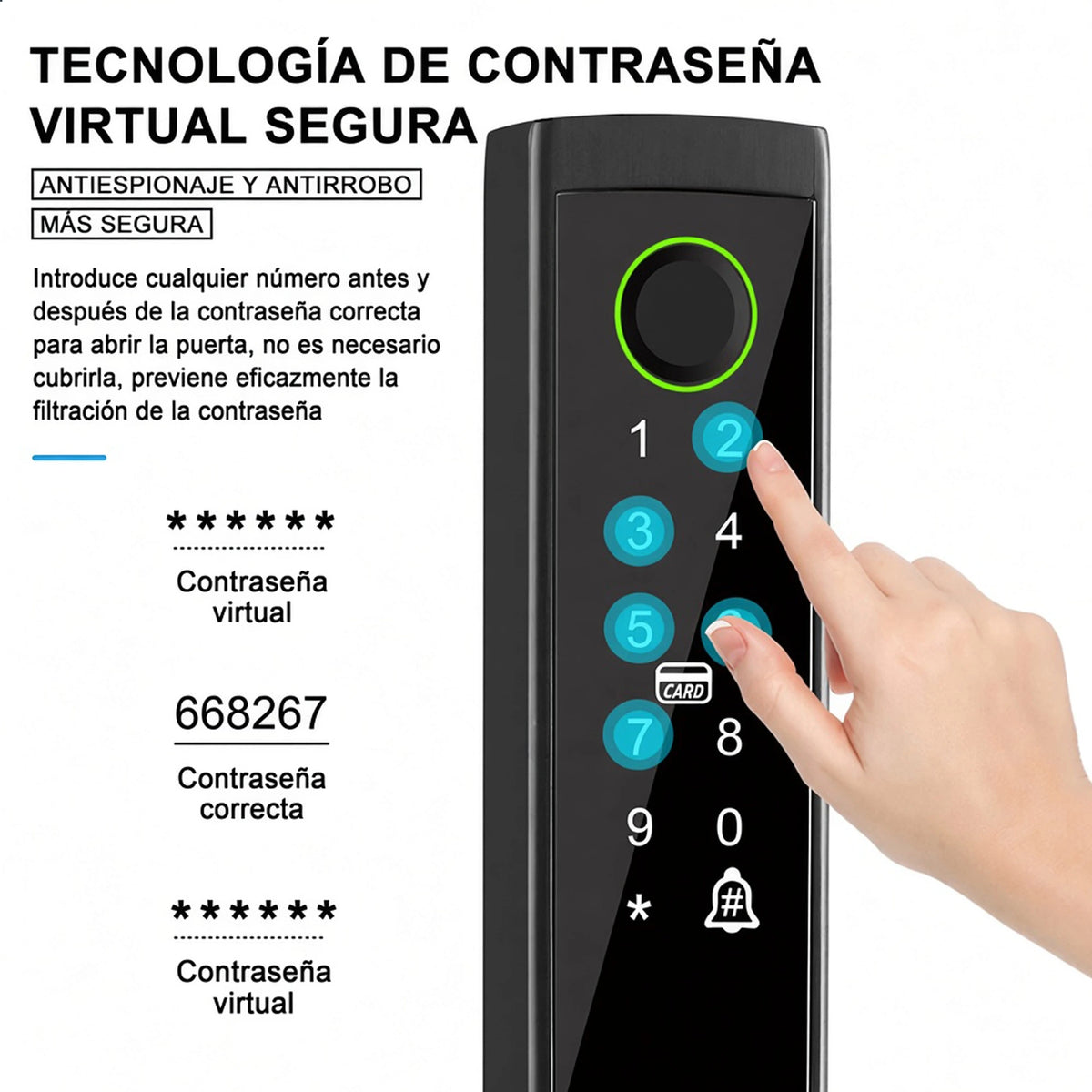 Cerradura Inteligente HD04 para Puerta de Aluminio