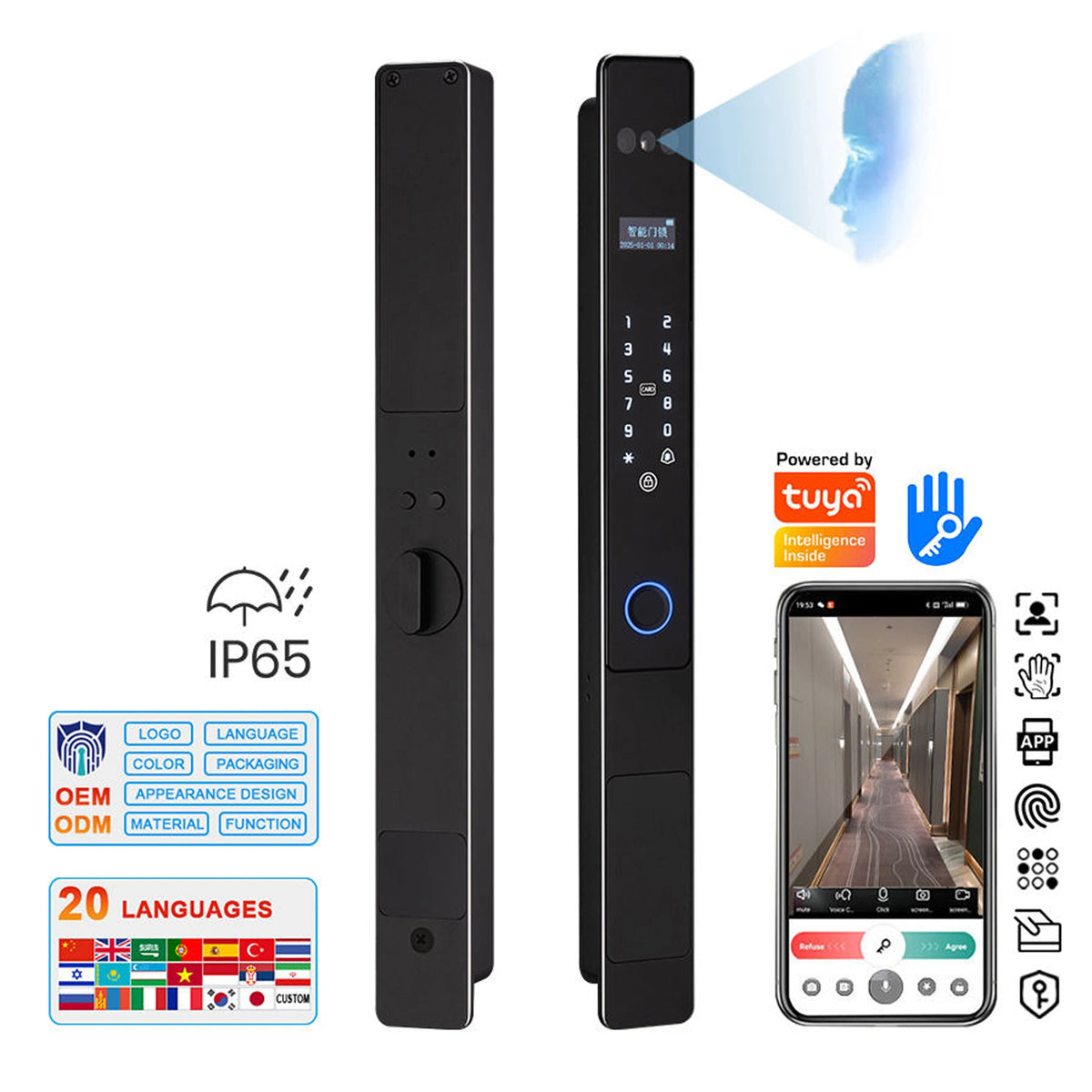 Cerradura Inteligente HD10 para Puerta de Aluminio