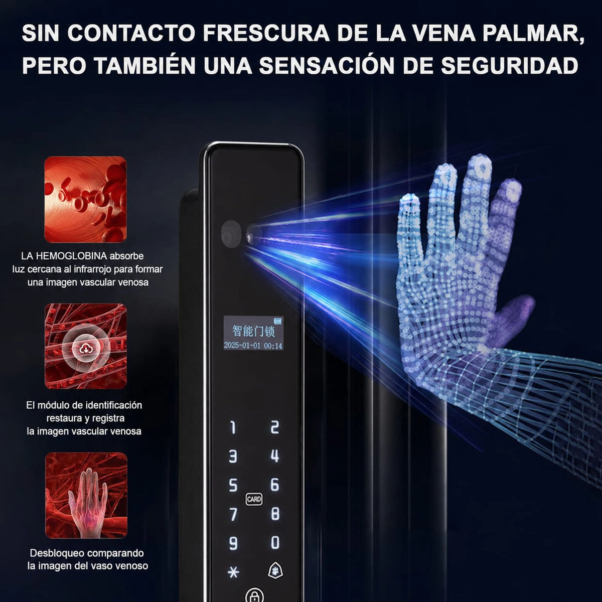 Cerradura Inteligente HD10 para Puerta de Aluminio